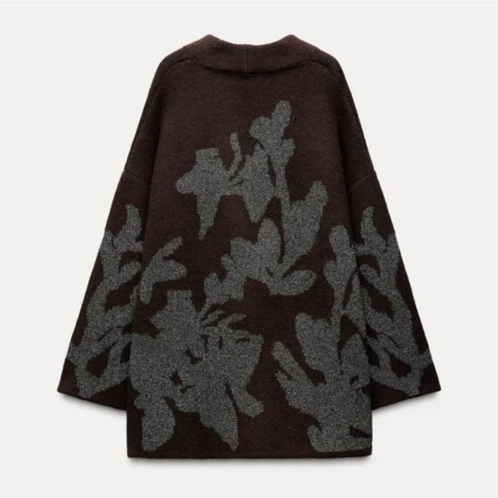 ZARA KNIT COAT WITH METALLIC THREAD - Picture 7 of 9